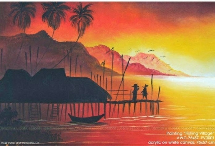 Detail Gambar Lukisan Sunset Nomer 26