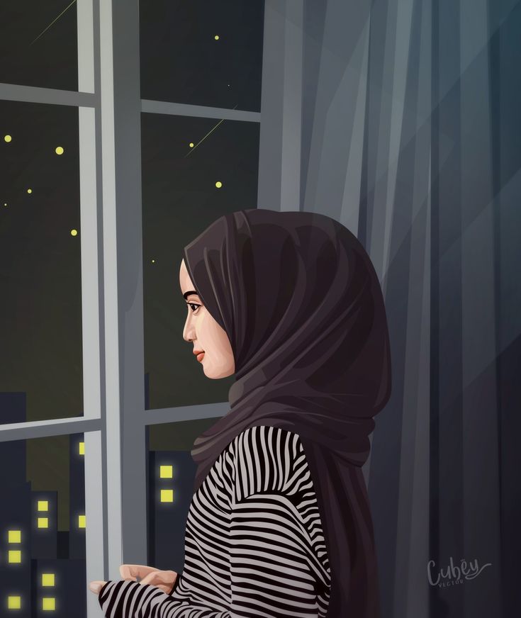 Detail Gambar Lukisan Wanita Berhijab Nomer 5