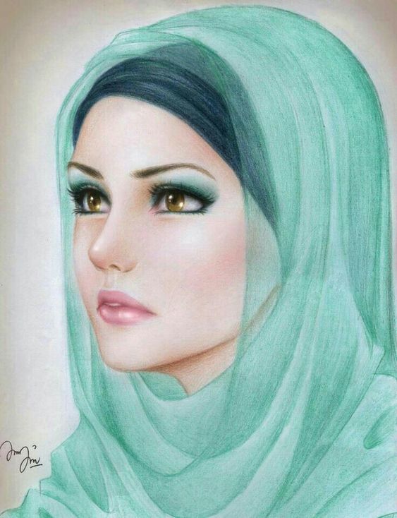 Detail Gambar Lukisan Wanita Muslimah Nomer 19