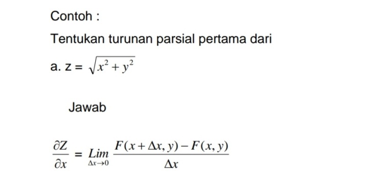 Detail Contoh Soal Turunan Parsial Dan Penyelesaiannya Nomer 17