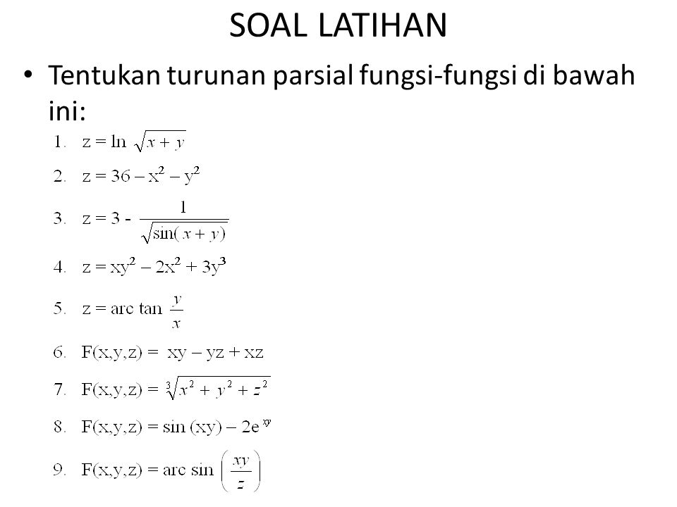 Detail Contoh Soal Turunan Parsial Dan Penyelesaiannya Nomer 3