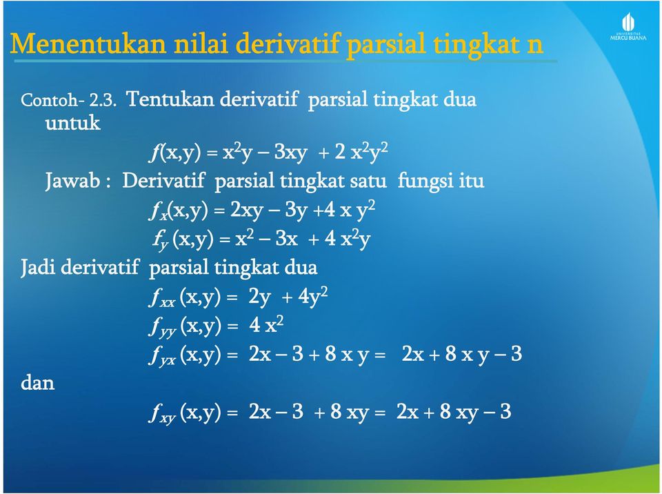 Detail Contoh Soal Turunan Parsial Dan Penyelesaiannya Nomer 27