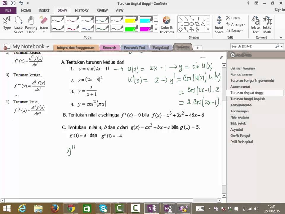 Detail Contoh Soal Turunan Tingkat Tinggi Nomer 3