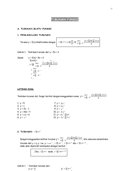 Detail Contoh Soal Turunan Tingkat Tinggi Nomer 35