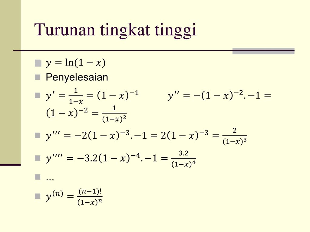 Detail Contoh Soal Turunan Tingkat Tinggi Nomer 6