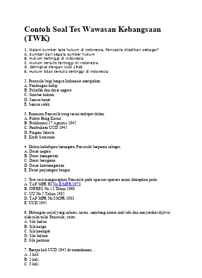 Contoh Soal Twk - KibrisPDR