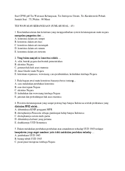 Detail Contoh Soal Twk Nomer 16