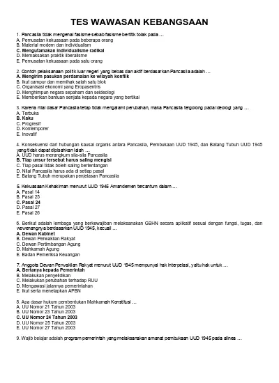 Detail Contoh Soal Twk Nomer 22