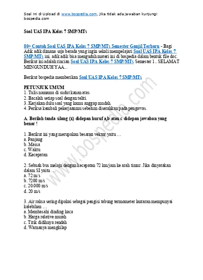 Detail Contoh Soal Uas Nomer 10