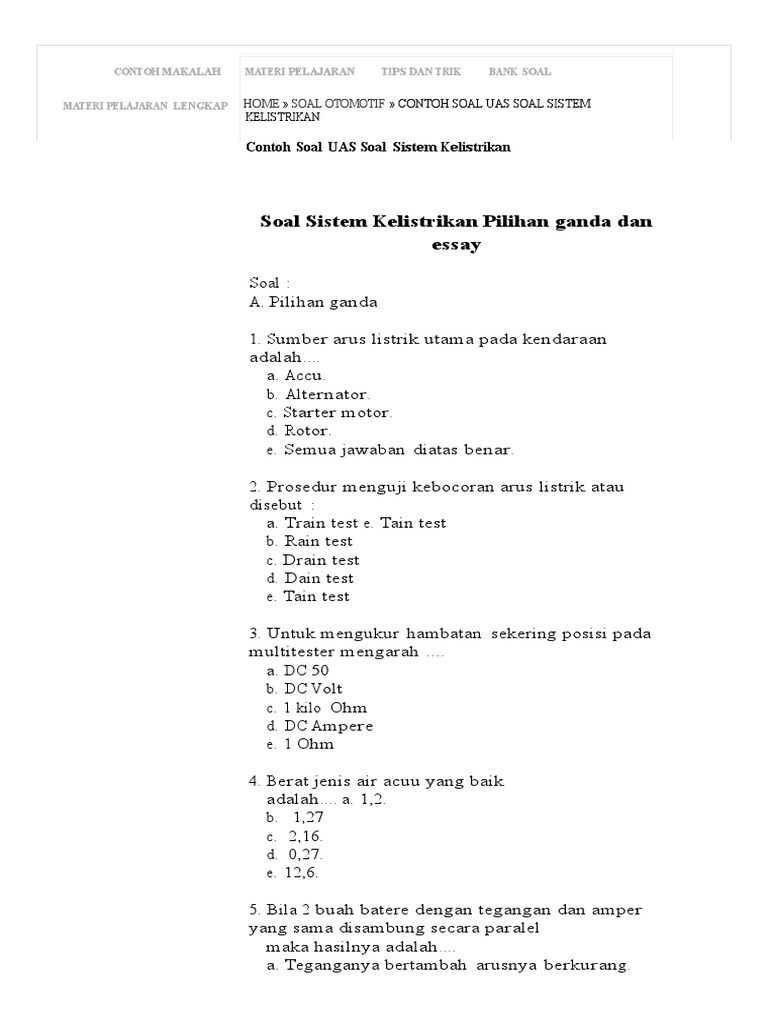 Detail Contoh Soal Uas Nomer 20