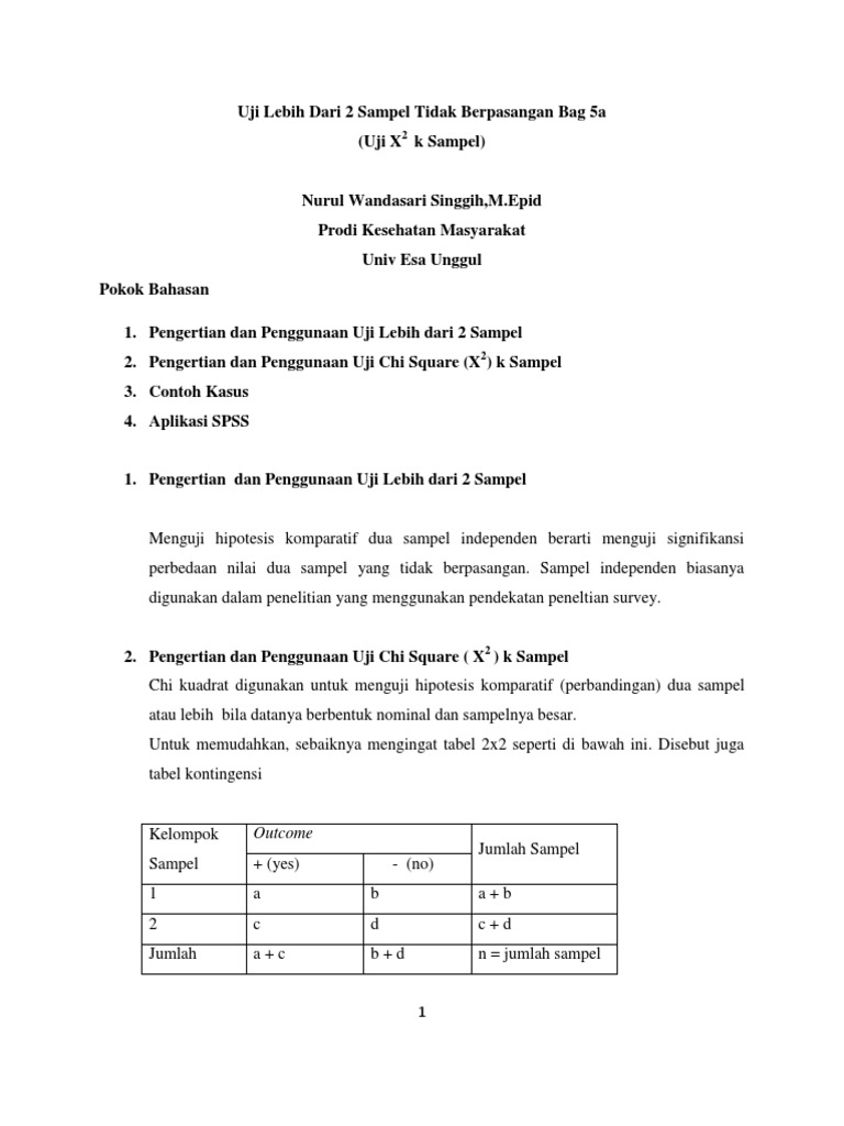 Detail Contoh Soal Uji Chi Square Nomer 8