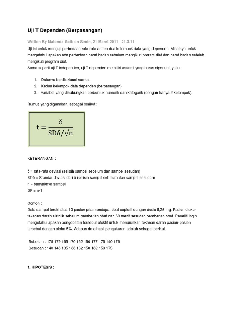 Detail Contoh Soal Uji T Nomer 39