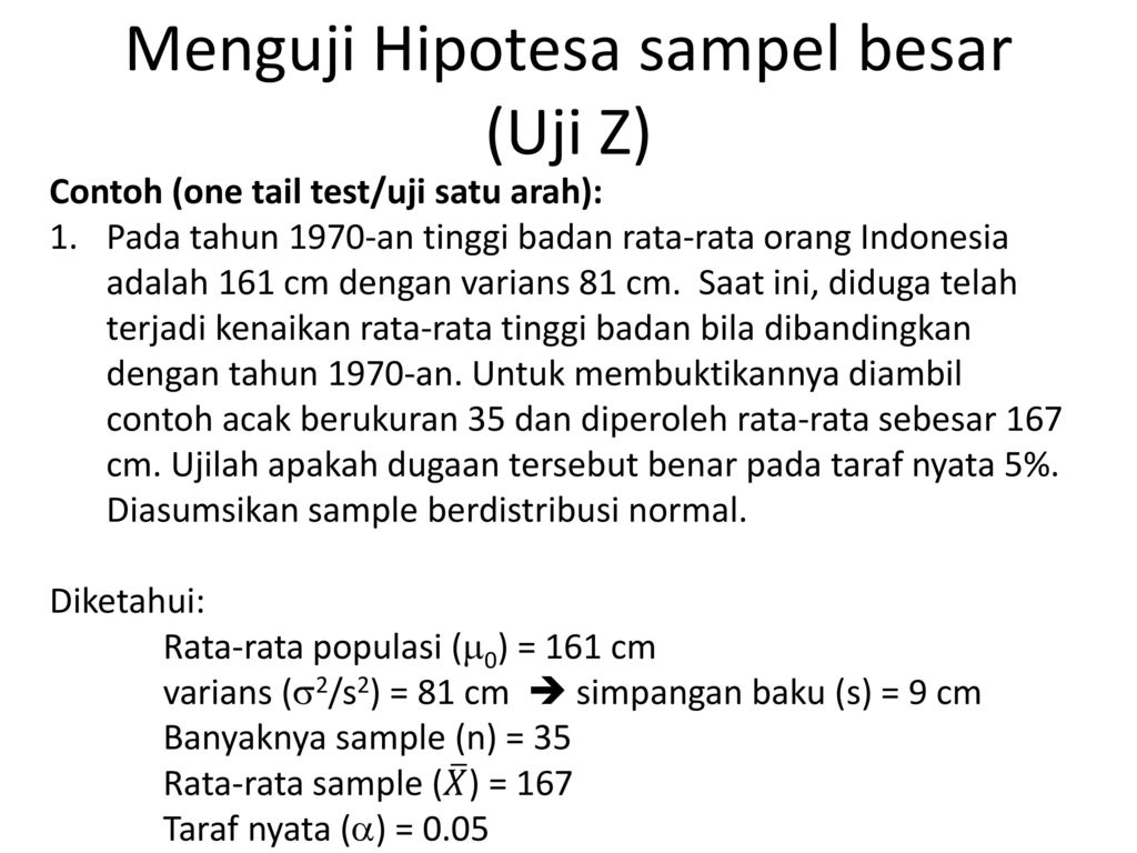 Detail Contoh Soal Uji Z Nomer 4