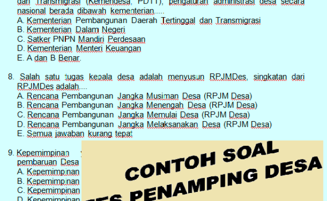 Detail Contoh Soal Ujian Kepala Dusun Nomer 38