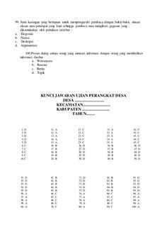 Detail Contoh Soal Ujian Perangkat Desa Nomer 2