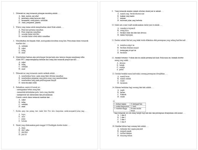 Detail Contoh Soal Ujian Sekolah Nomer 36