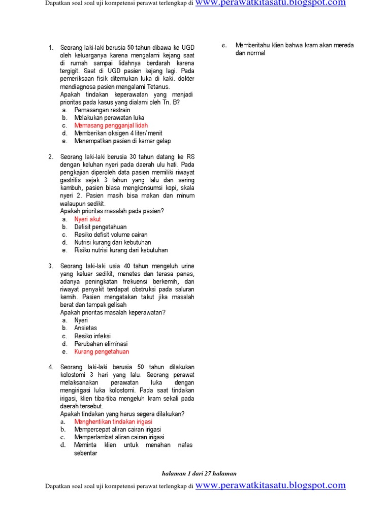 Contoh Soal Ukom Keperawatan - KibrisPDR