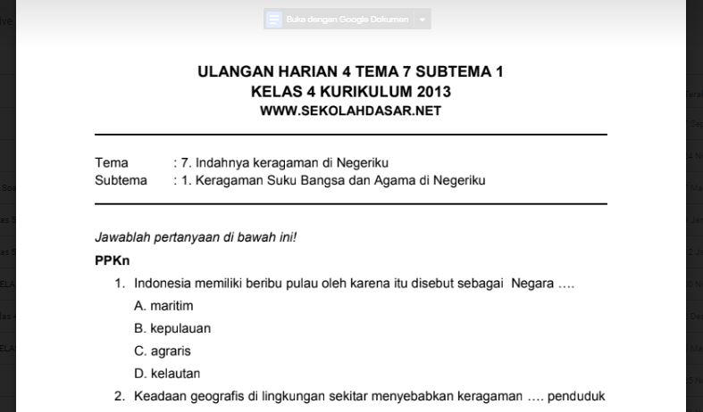 Detail Contoh Soal Ulangan Harian Nomer 2