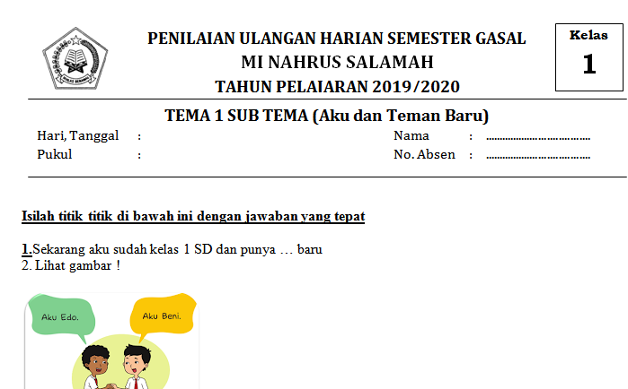 Detail Contoh Soal Ulangan Harian Nomer 10