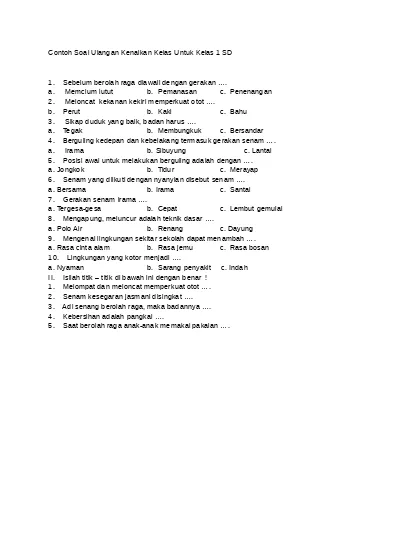 Detail Contoh Soal Ulangan Kelas 1 Sd Nomer 45