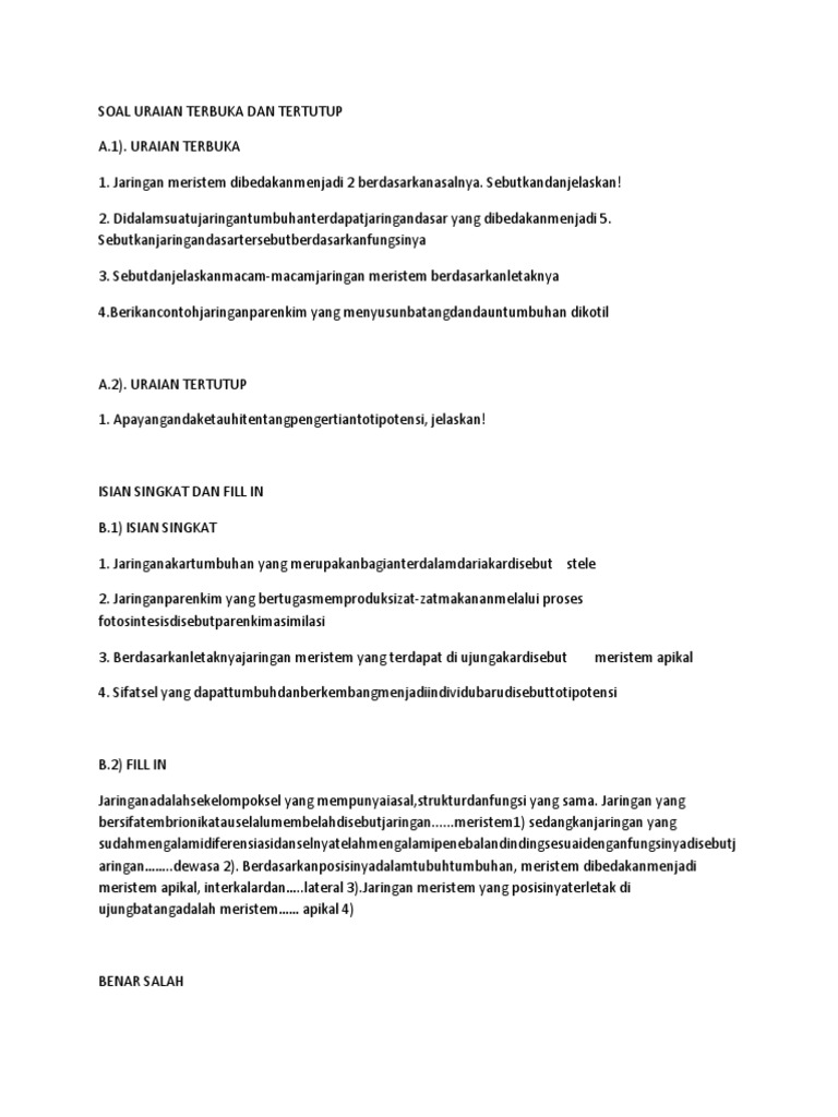 Detail Contoh Soal Uraian Sd Nomer 4