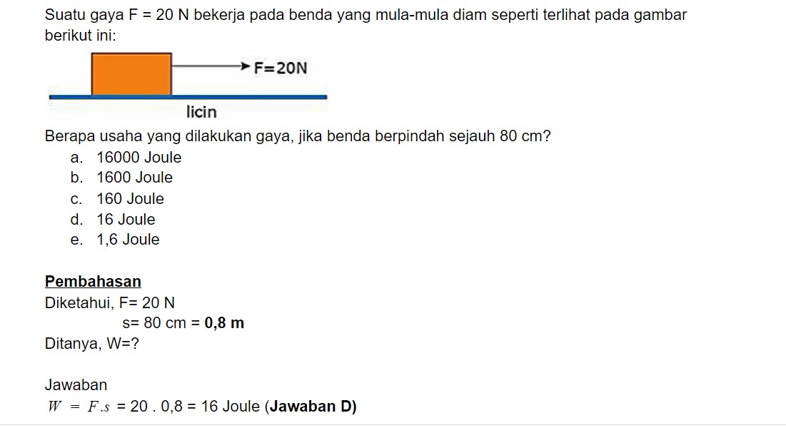 Contoh Soal Usaha Dan Energi Potensial - KibrisPDR