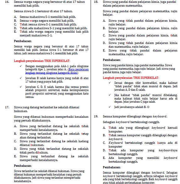 Detail Contoh Soal Utbk Soshum Nomer 31