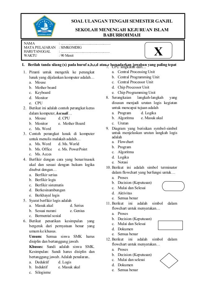 Detail Contoh Soal Uts Nomer 7