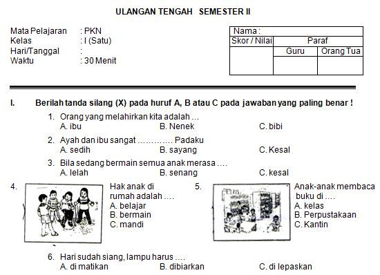 Detail Contoh Soal Uts Kelas 1 Sd Nomer 4