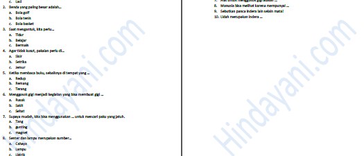 Detail Contoh Soal Uts Kelas 1 Sd Nomer 40
