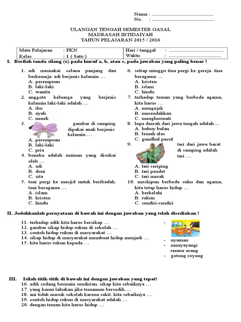 Detail Contoh Soal Uts Kelas 1 Sd Nomer 46