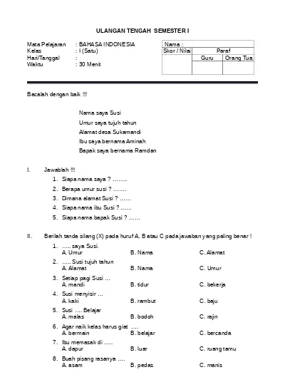 Detail Contoh Soal Uts Kelas 1 Sd Nomer 7