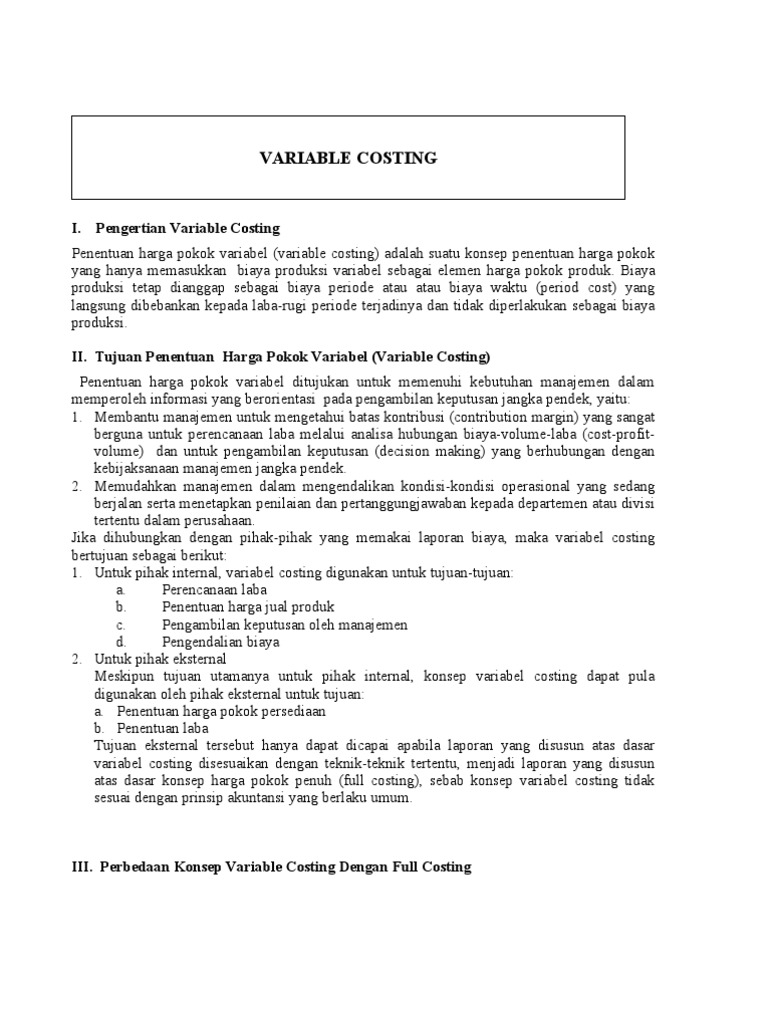 Detail Contoh Soal Variabel Costing Nomer 42