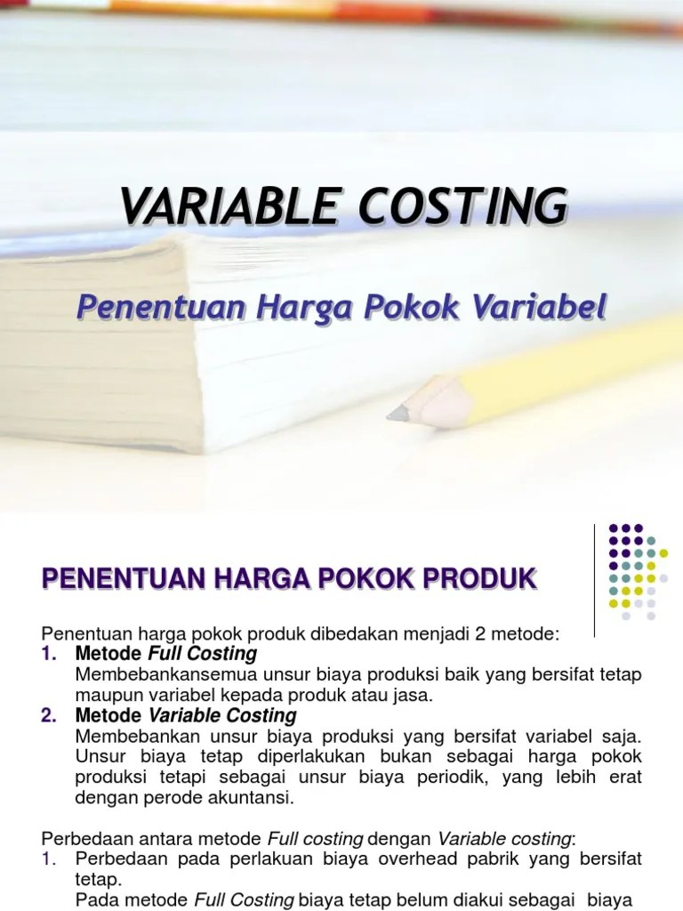 Detail Contoh Soal Variabel Costing Nomer 58