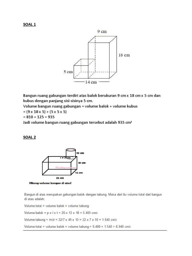 Detail Contoh Soal Volume Bangun Ruang Nomer 45