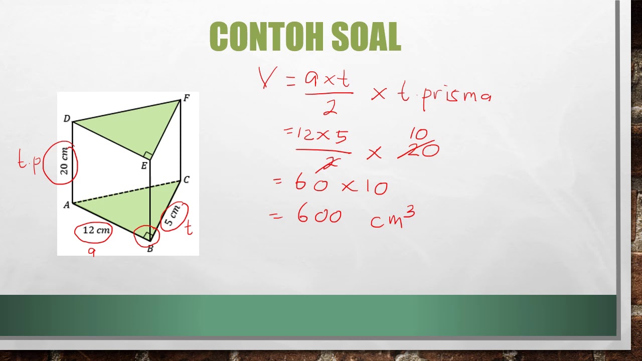 Detail Contoh Soal Volume Prisma Segitiga Nomer 33