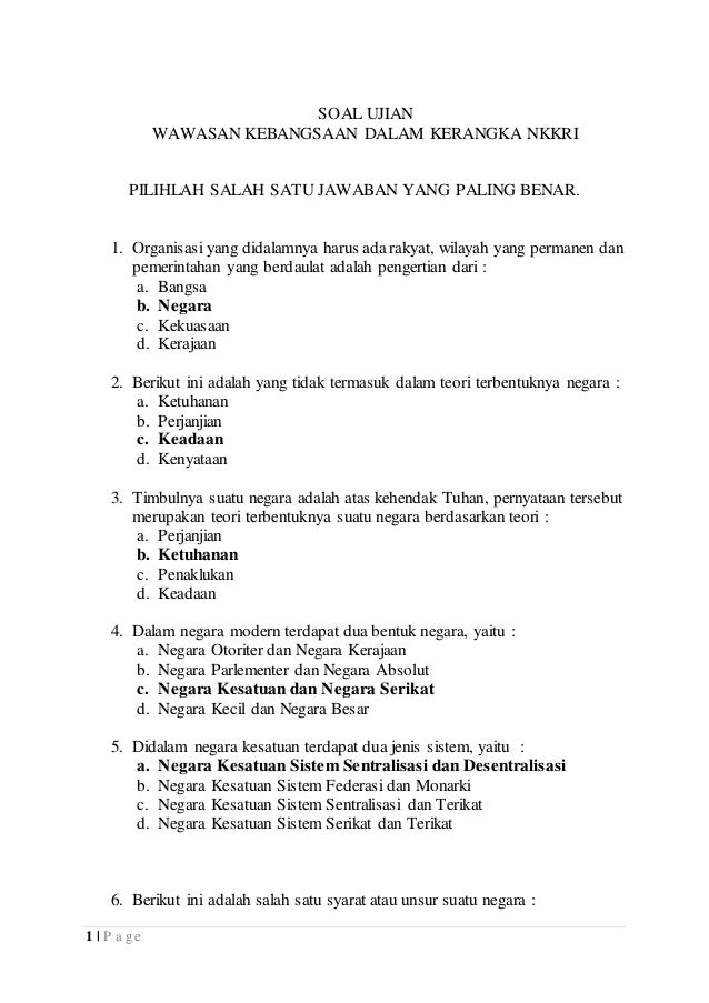 Contoh Soal Wawasan Nusantara - KibrisPDR