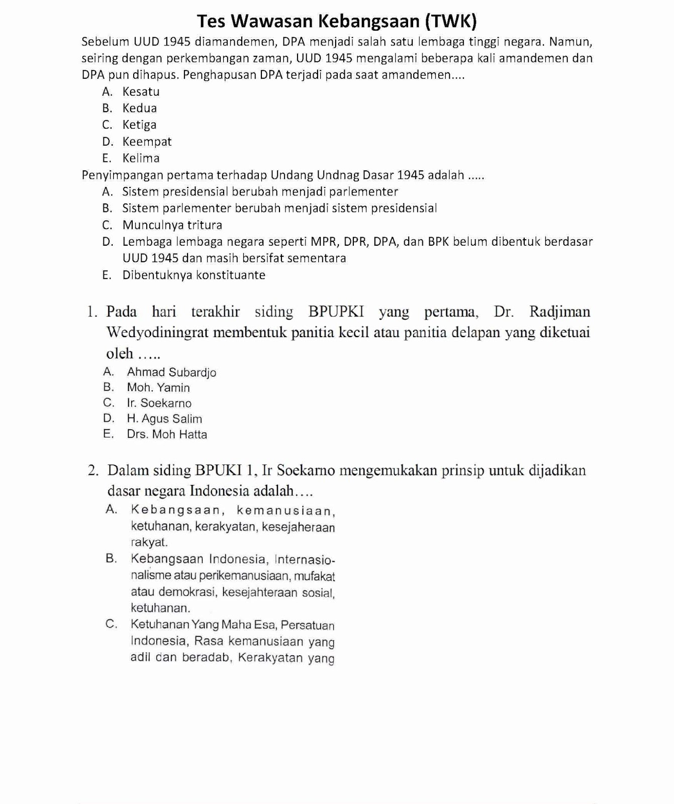 Detail Contoh Soal Wawasan Nusantara Nomer 11