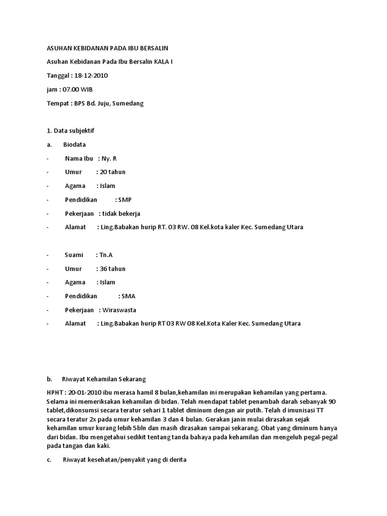 Detail Contoh Soap Persalinan Nomer 21