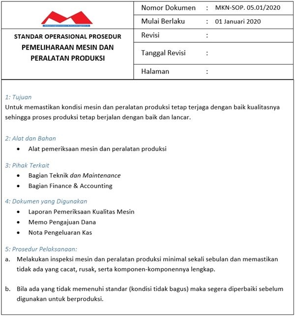 Detail Contoh Sop Produksi Nomer 2