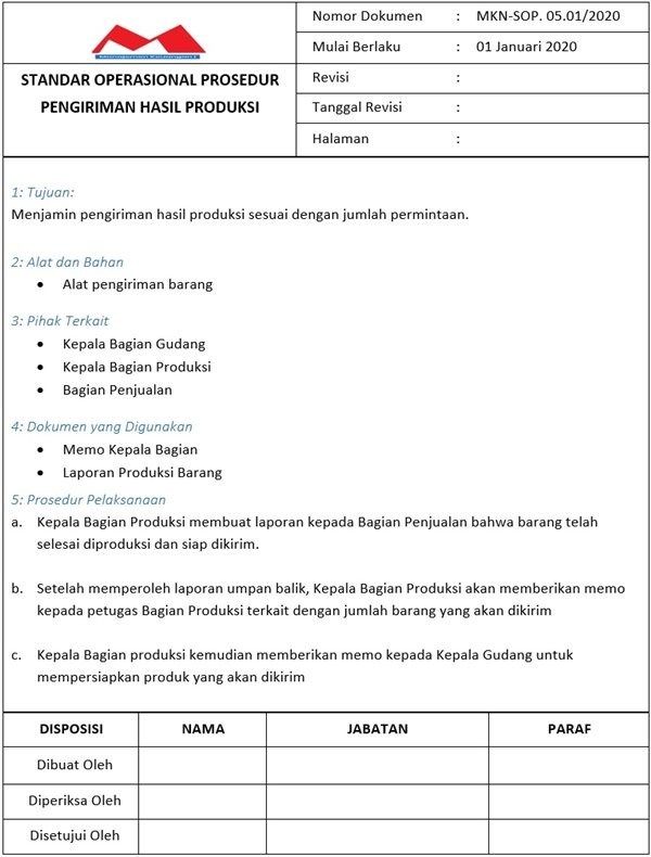 Detail Contoh Sop Produksi Nomer 13