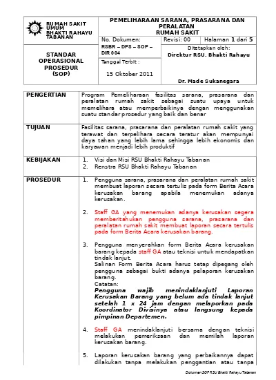 Detail Contoh Sop Sarana Dan Prasarana Sekolah Nomer 4