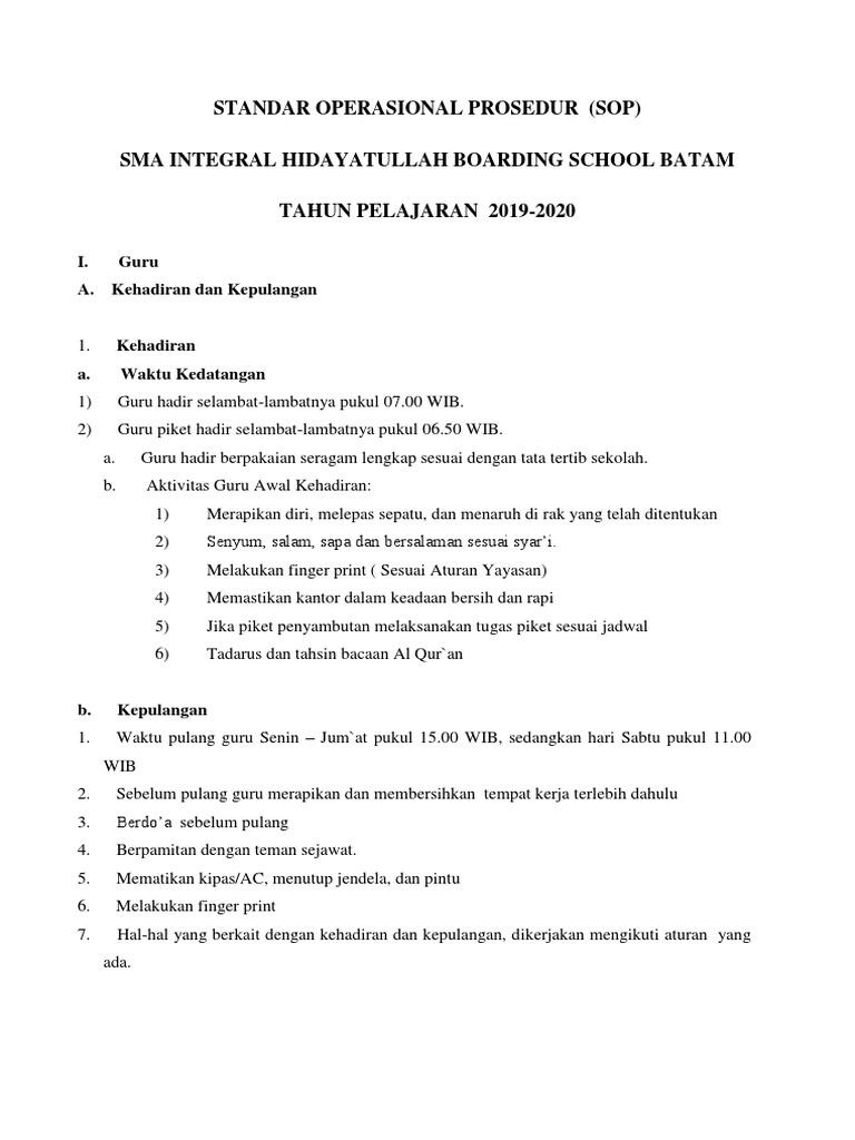 Detail Contoh Sop Sarana Dan Prasarana Sekolah Nomer 44