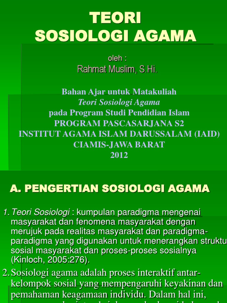 Detail Contoh Sosiologi Agama Nomer 19