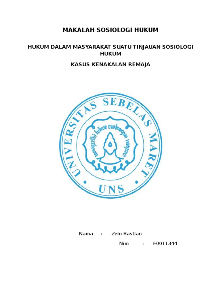 Detail Contoh Sosiologi Hukum Nomer 52