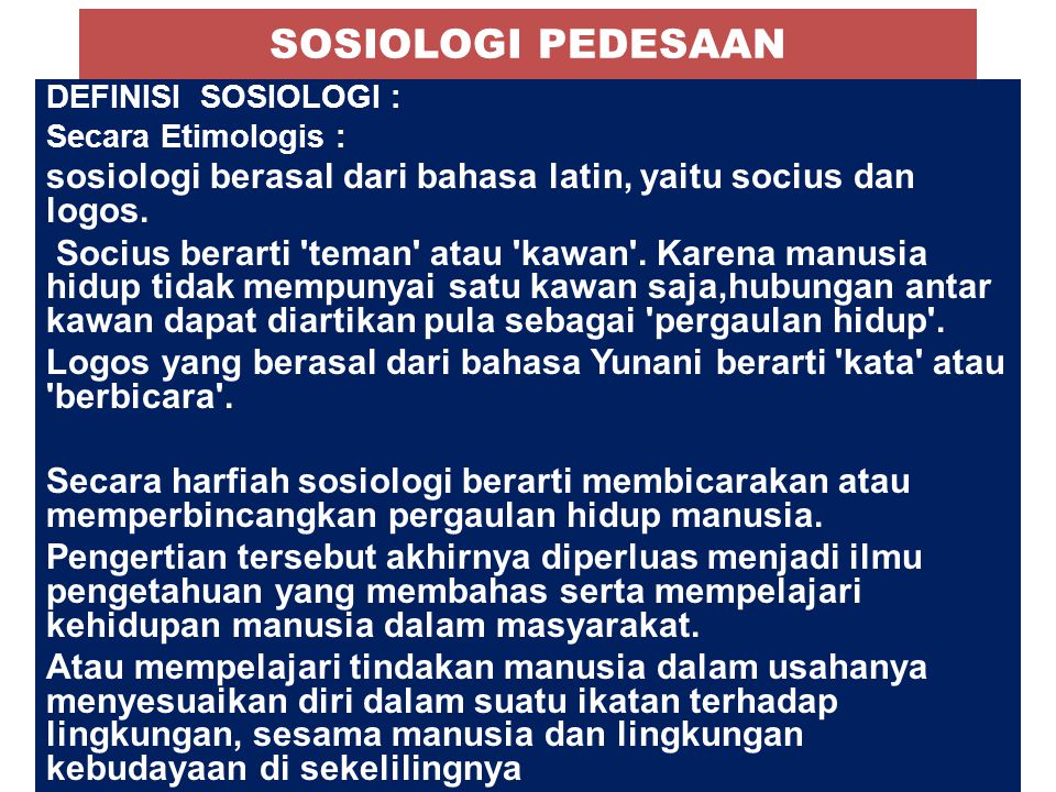 Detail Contoh Sosiologi Pedesaan Nomer 14