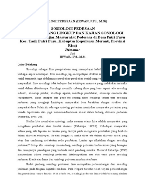 Detail Contoh Sosiologi Pedesaan Nomer 21