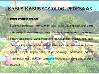 Detail Contoh Sosiologi Pedesaan Nomer 4