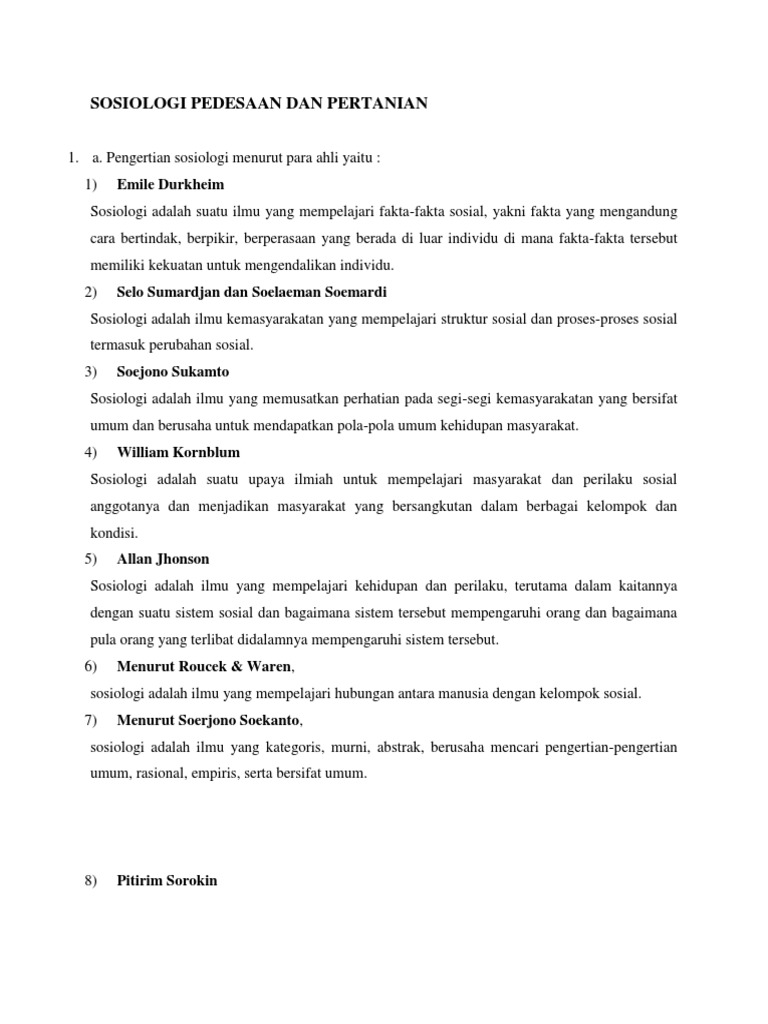 Detail Contoh Sosiologi Pedesaan Nomer 9