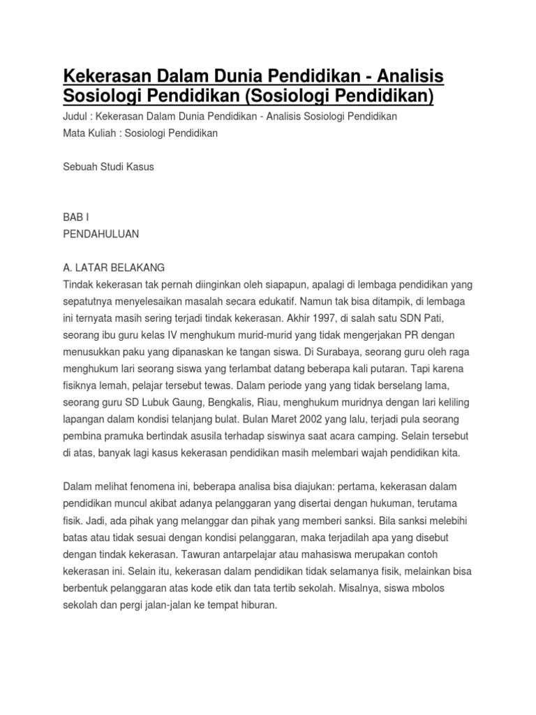 Detail Contoh Sosiologi Pendidikan Nomer 12